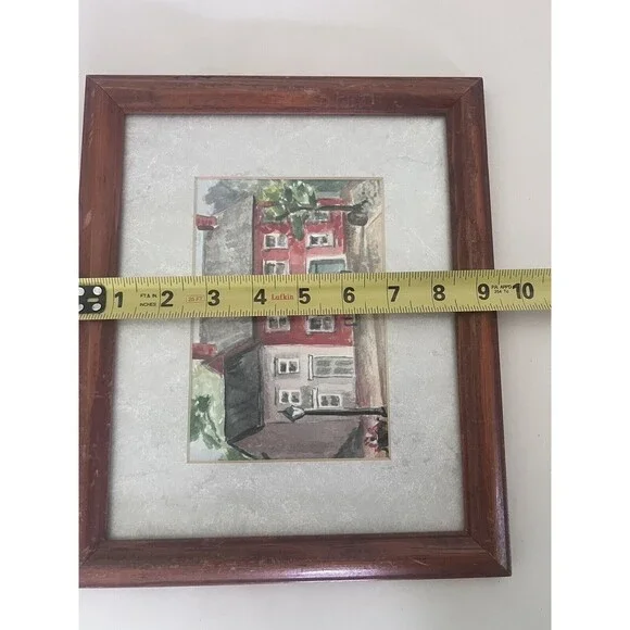 Watercolor Farmhouse Signed A France 96’ Lampost